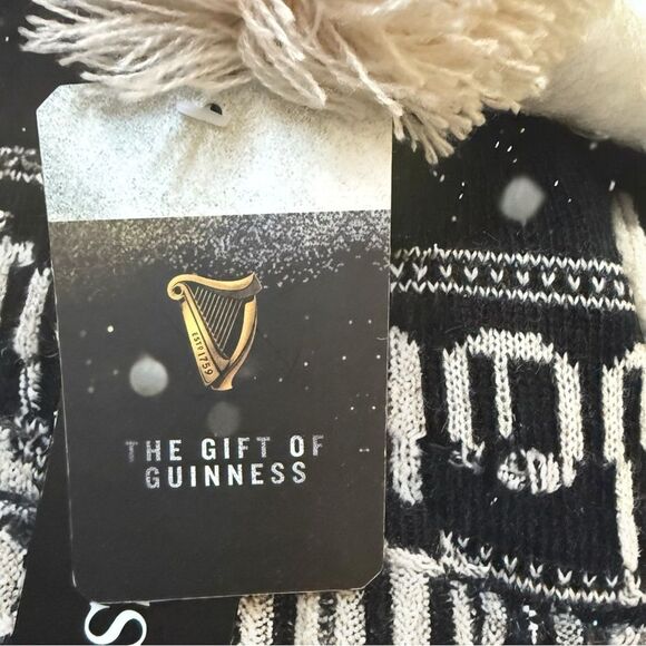 New With Tags Guinness Black and Cream Knit Beanie - Picture 3 of 5